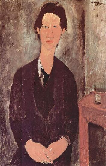 Amedeo Modigliani Portrat des Chaiim Soutine, an einem Tisch sitzend Sweden oil painting art